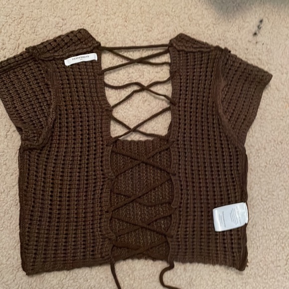 Peppermayo crochet top size s/m. Name on website : Love Like This Crochet Crop - Picture 2 of 3